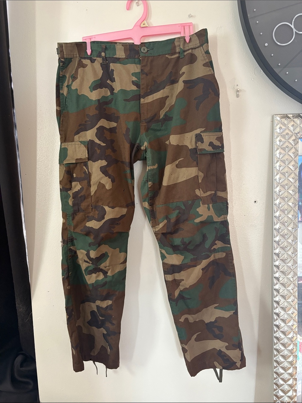 Amazon Men's Green/Brown/Black Camo Cargo Pants
